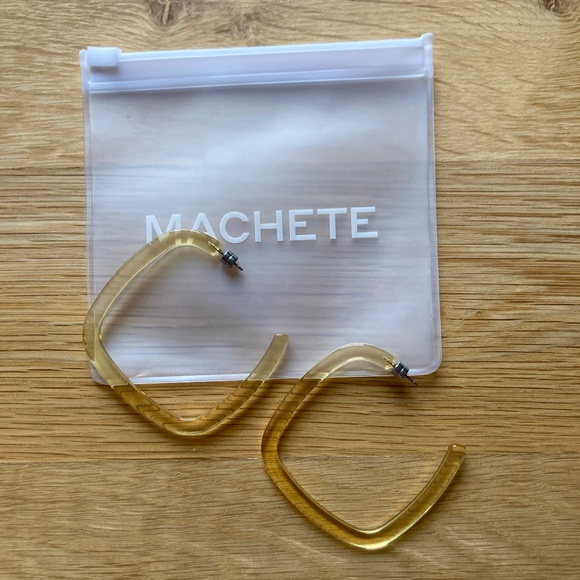 SOLD Machete Large Square Hoops NWT Transparent Yellow - Picture 9 of 13